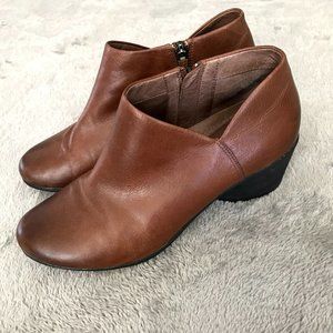 Dansko Raina Chestnut Burnished Leather Ankle Boots Booties 41 US 10.5 11